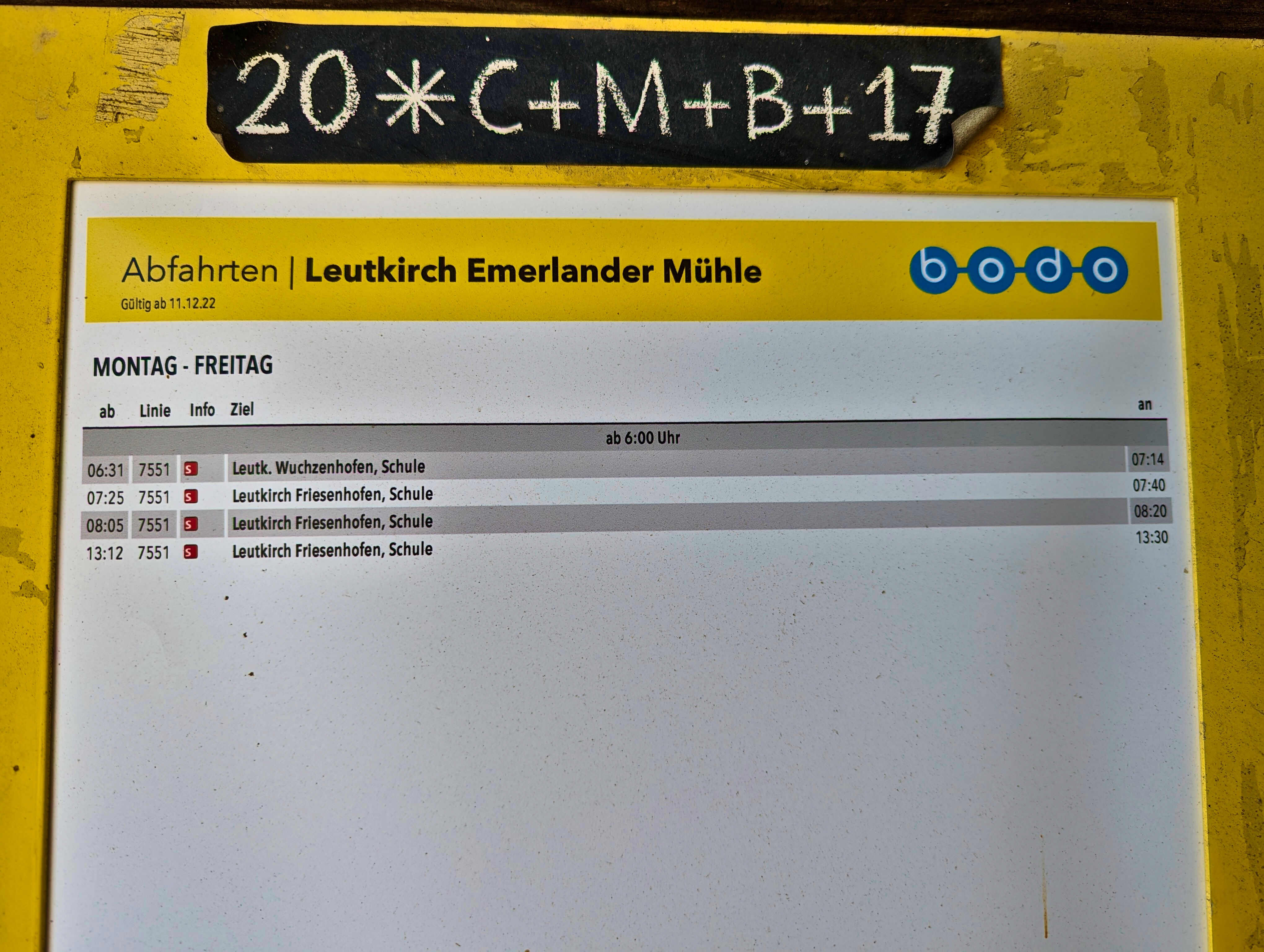 Busverkehr eher selten… Wochenende?