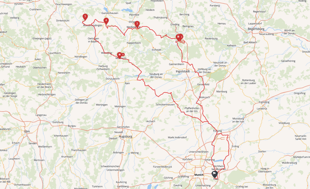 Geplante Route für Karfreitag